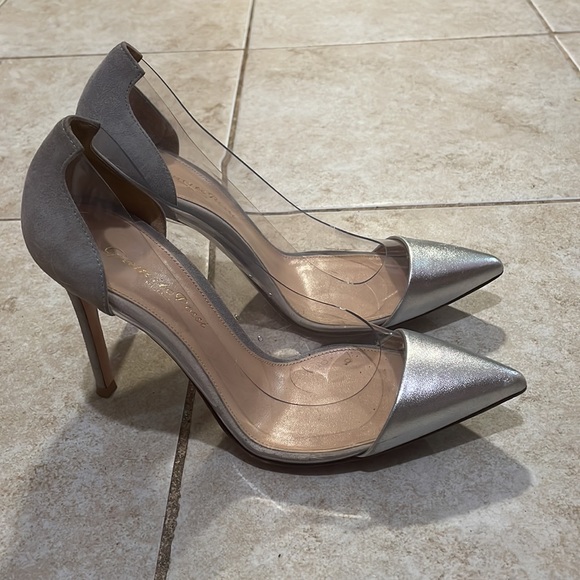 $815 Gianvito rossi plexi 100 silver size 361/2 - Picture 4 of 10
